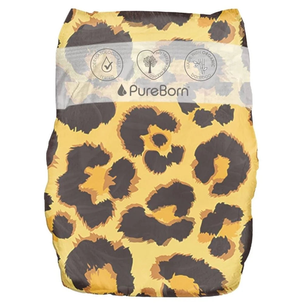 Organic Diapers Size 3 - 5.5-8kg - 56 Diapers - Daisy Print