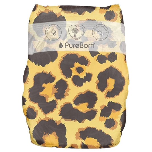 Organic Diapers Size 3 - 5.5-8kg - 28 Diapers - Daisy Print