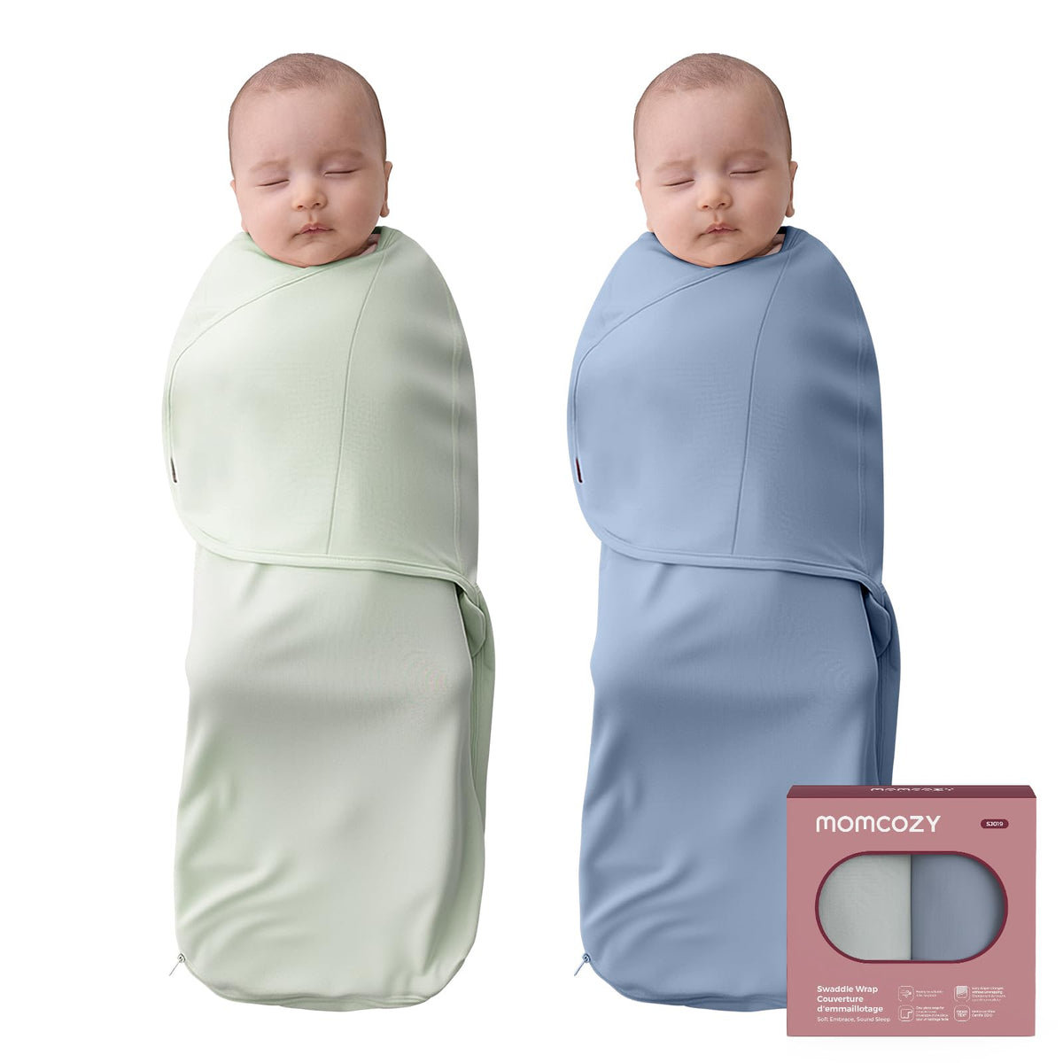 Swaddle Wraps - 0-3M, 2-Pack - Blue & Green