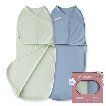 Swaddle Wraps - 0-3M, 2-Pack - Blue & Green