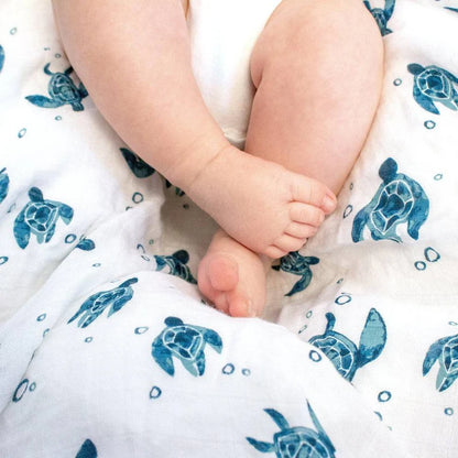 Muslin Swaddle Blanket Oh So Soft Sea Turtles