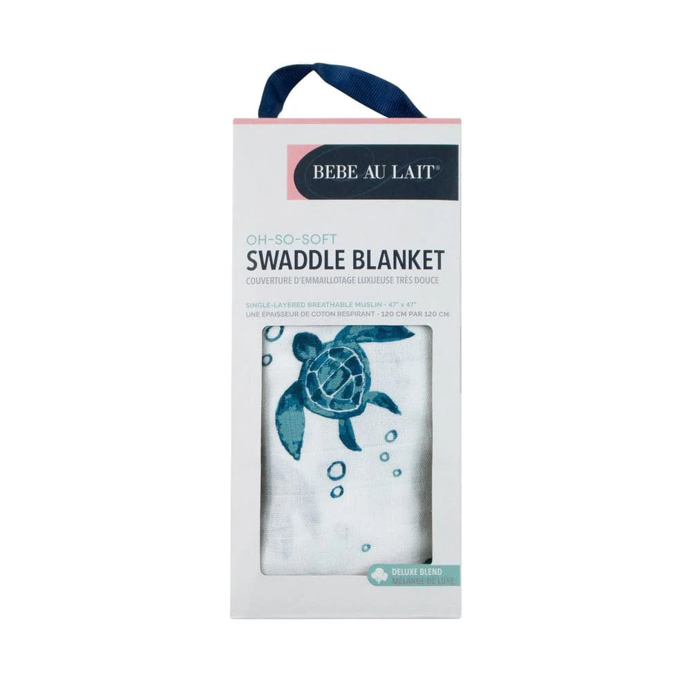 Muslin Swaddle Blanket Oh So Soft Sea Turtles