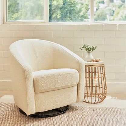 Pre-Order Madison Swivel Glider in Boucle - Ivory Boucle