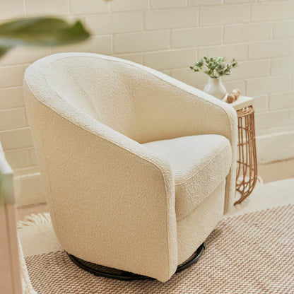 Pre-Order Madison Swivel Glider in Boucle - Ivory Boucle