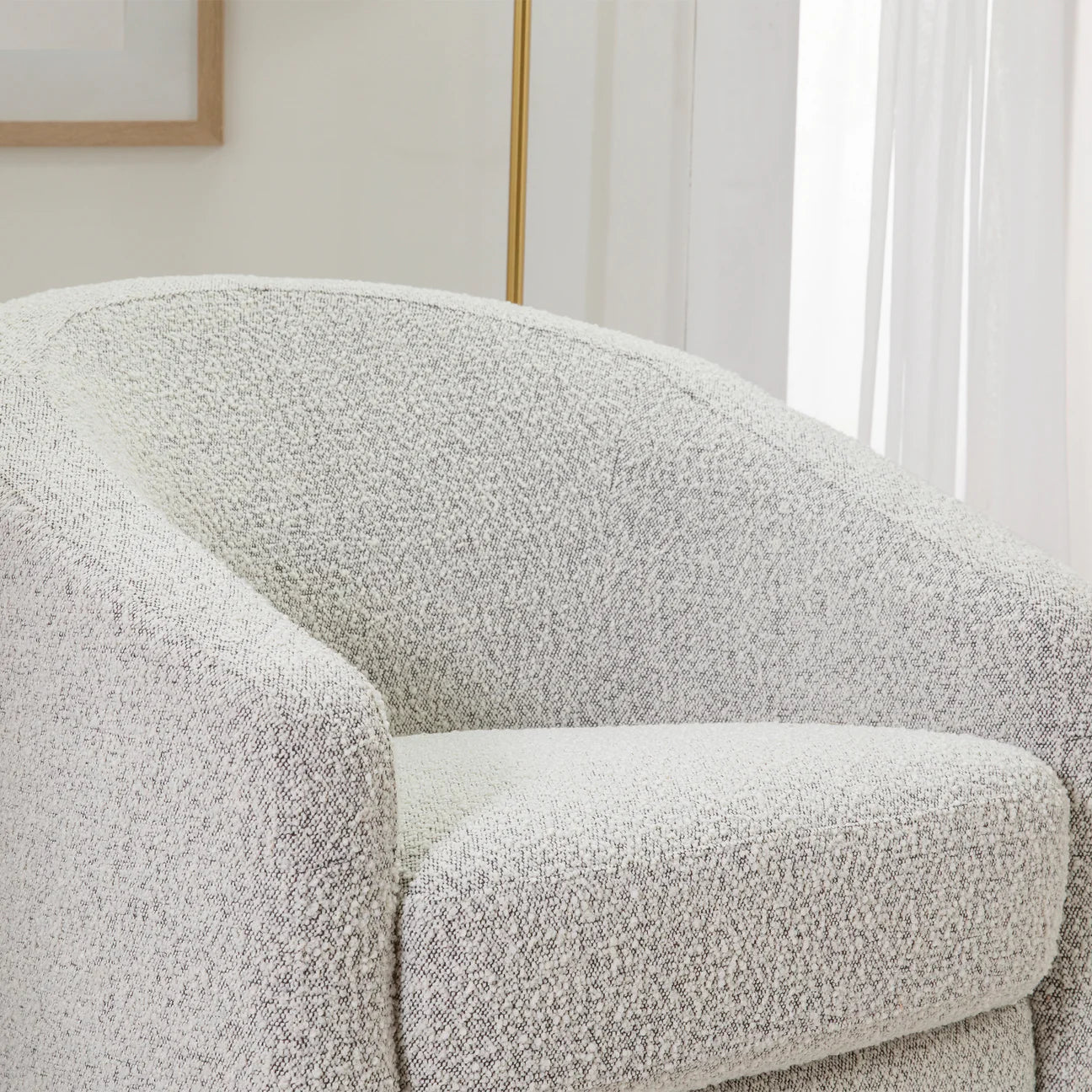 Pre-Order Madison Swivel Glider in Boucle - Black White Boucle