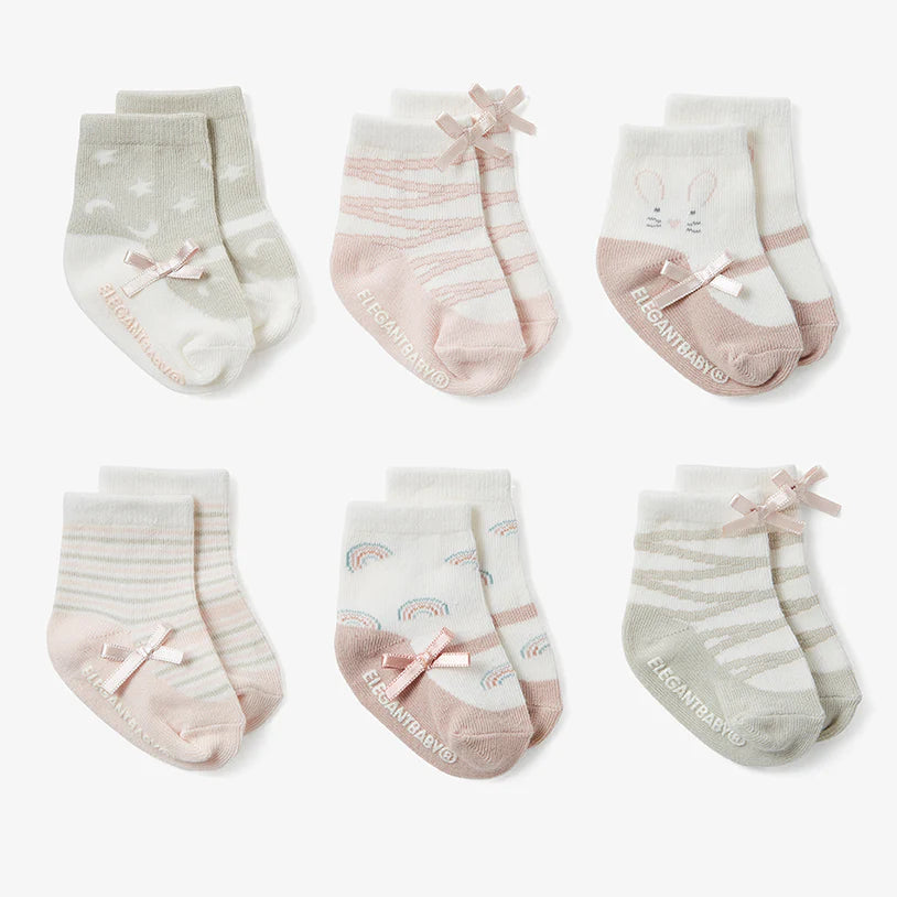 Pink Mary Jane Non slip Socks - 6pk