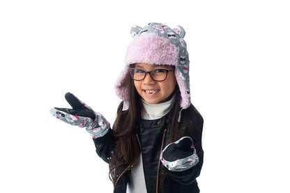 Kids Water Repellent Ski Mittens - Cat (4-6y+)