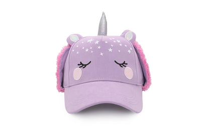 Kids 3D Winter Cap with Ear Flaps - Unicorn (2-4y)