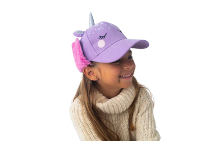 Kids 3D Winter Cap with Ear Flaps - Unicorn (2-4y)
