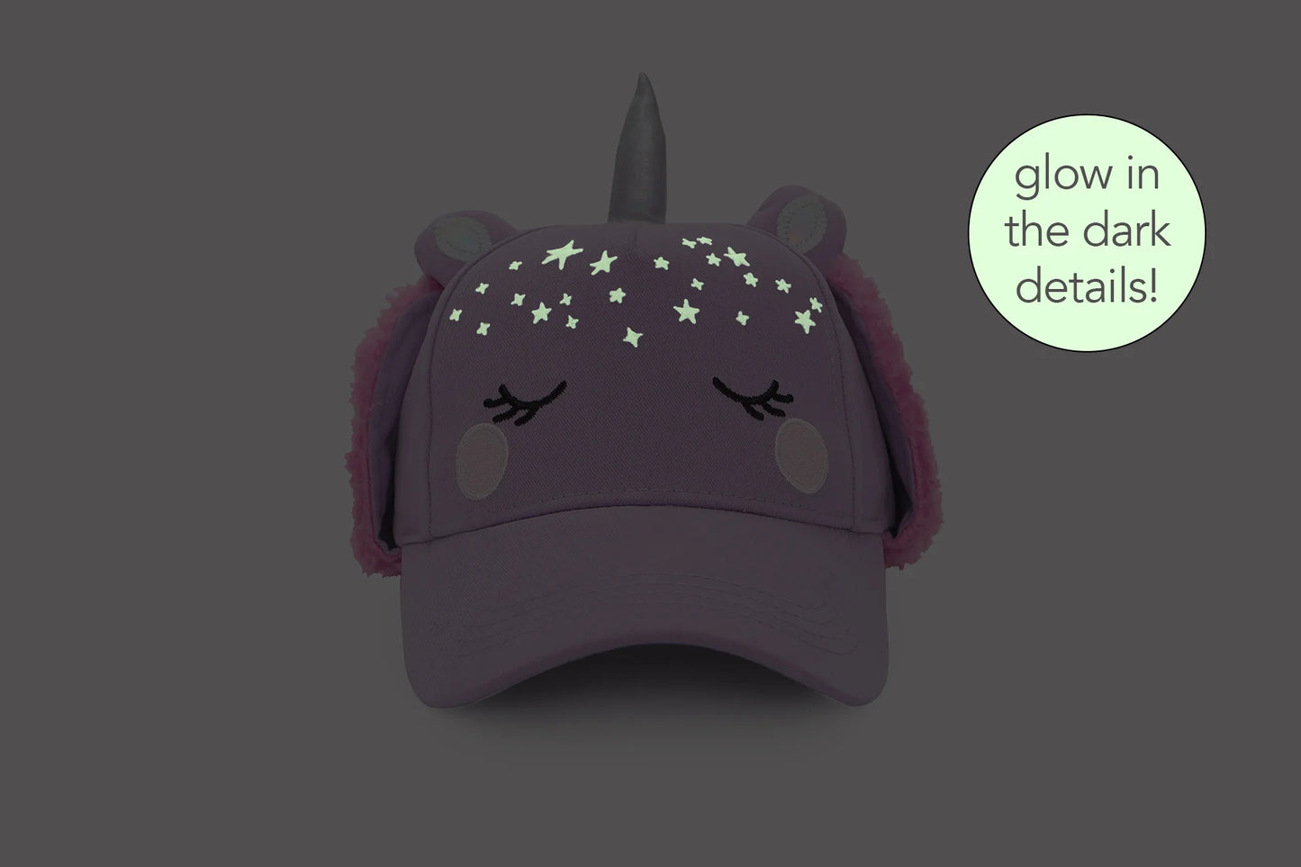 Kids 3D Winter Cap with Ear Flaps - Unicorn (2-4y)
