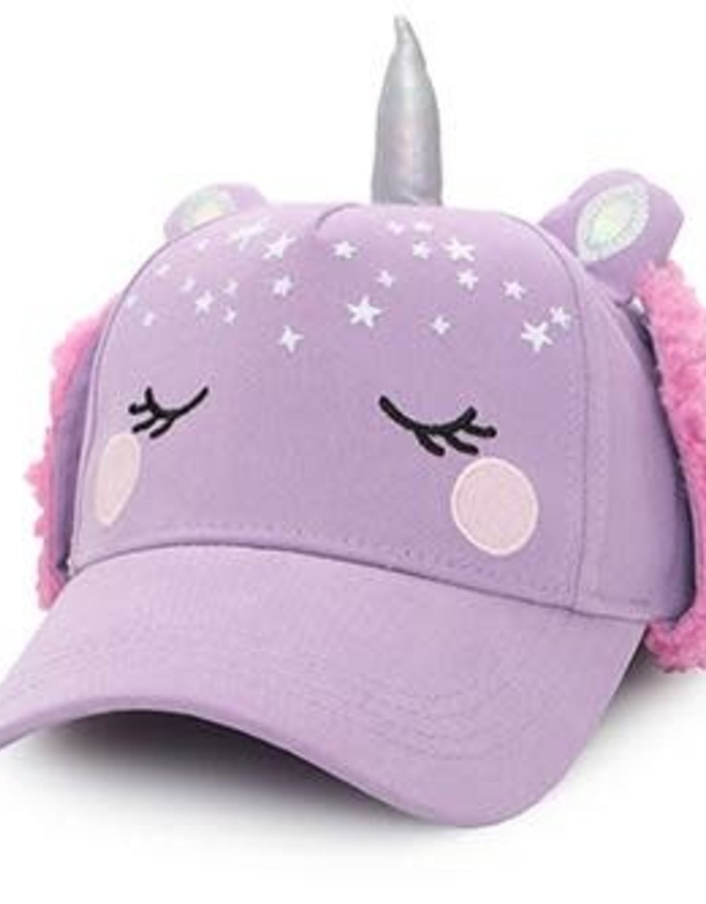 Kids 3D Winter Cap with Ear Flaps - Unicorn (2-4y)