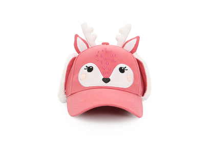 Kids 3D Winter Cap with Ear Flaps - Deer (4-6y+)