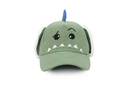 Kids 3D Winter Cap with Ear Flaps - Dino (4-6y+)