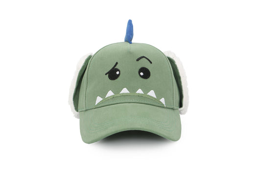Kids 3D Winter Cap with Ear Flaps - Dino (4-6y+)