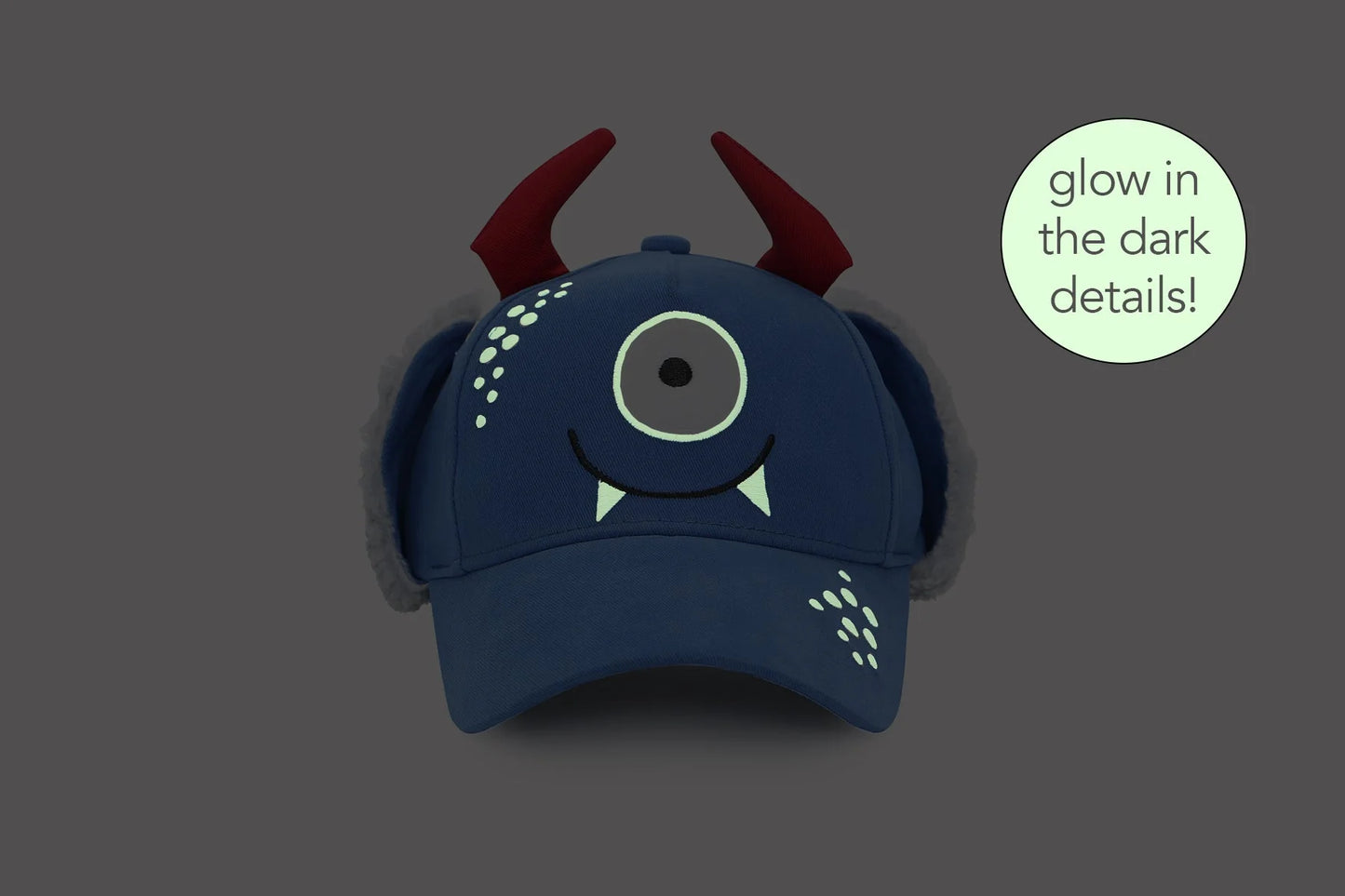 Kids 3D Winter Cap with Ear Flaps - Monster (2-4y)