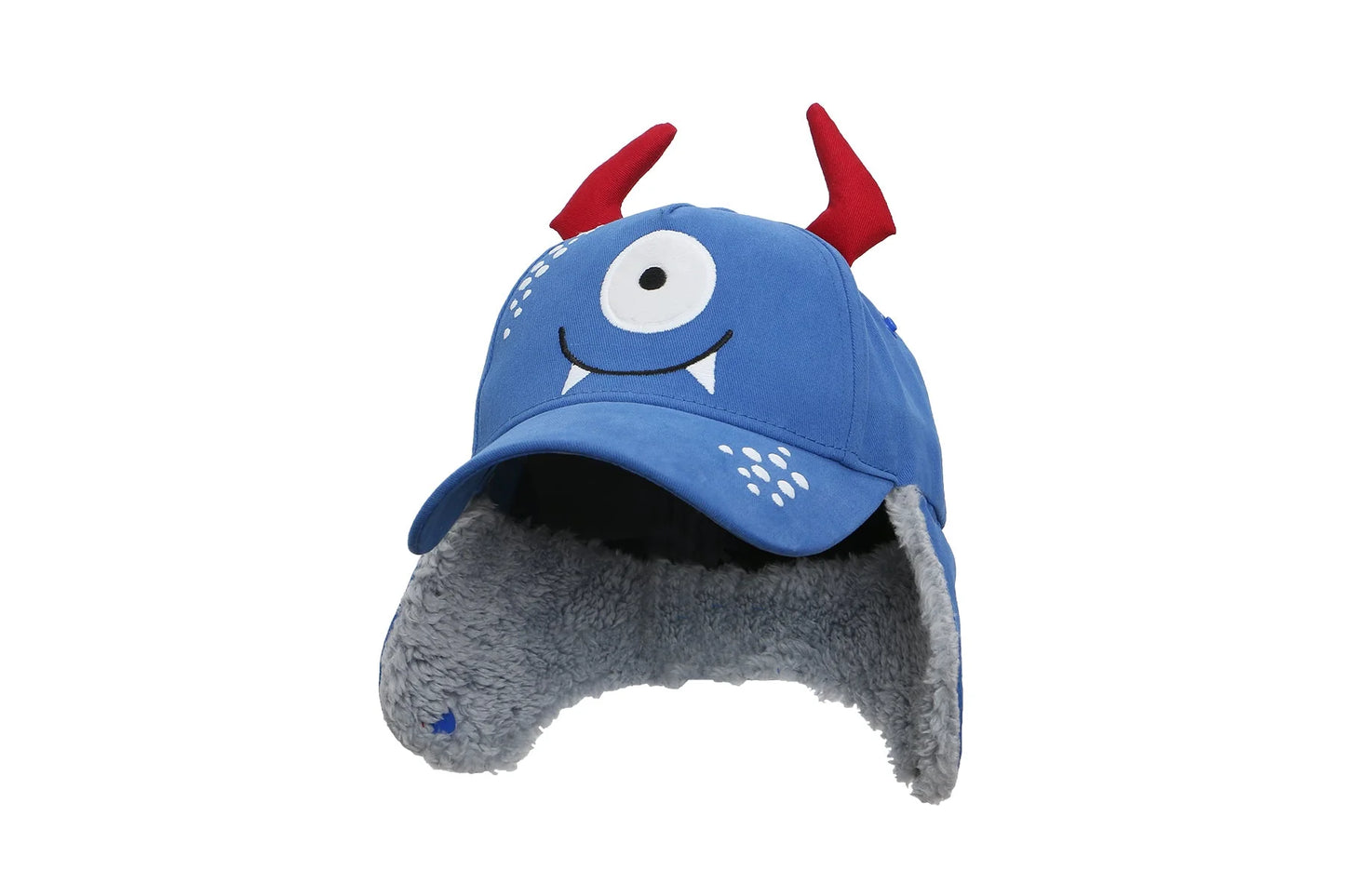 Kids 3D Winter Cap with Ear Flaps - Monster (2-4y)