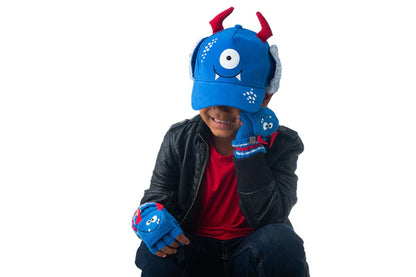 Kids 3D Winter Cap with Ear Flaps - Monster (2-4y)