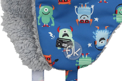 Kids & Baby Water Repellent Trapper Hat - Monsters (6m-2y)