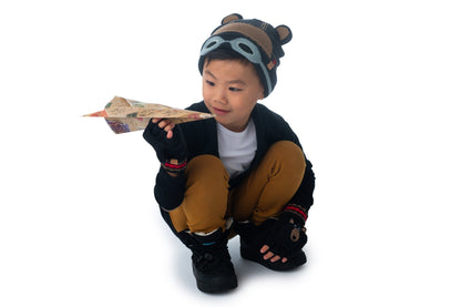 Kids Knitted Beanie - Bear (2-6y+)