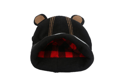 Kids Knitted Beanie - Bear (2-6y+)