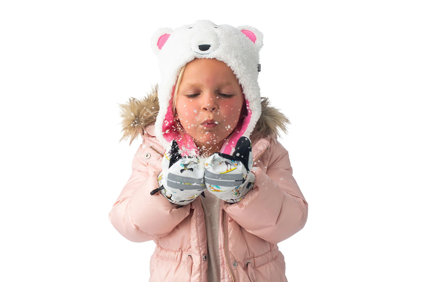 Kids & Baby Reversible Sherpa Hat - Polar Bear & Ski Goggles (6m-2y)