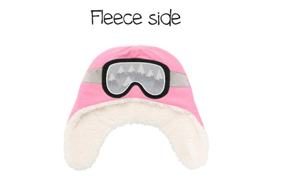 Kids & Baby Reversible Sherpa Hat - Polar Bear & Ski Goggles (6m-2y)