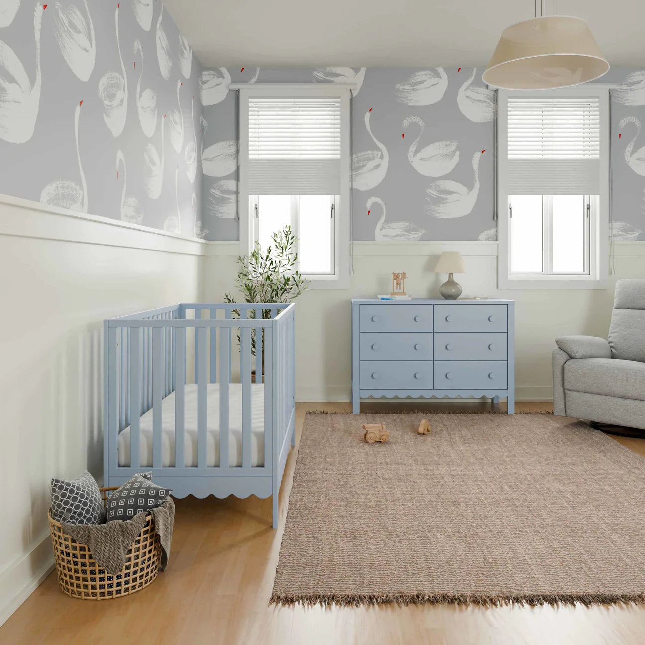 Sammy Scallop 6-Drawer Dresser Exclusive - Powder Blue Peek A Boo Store Sammy Scallop 6-Drawer Dresser Exclusive - Powder Blue Peek A Boo Store