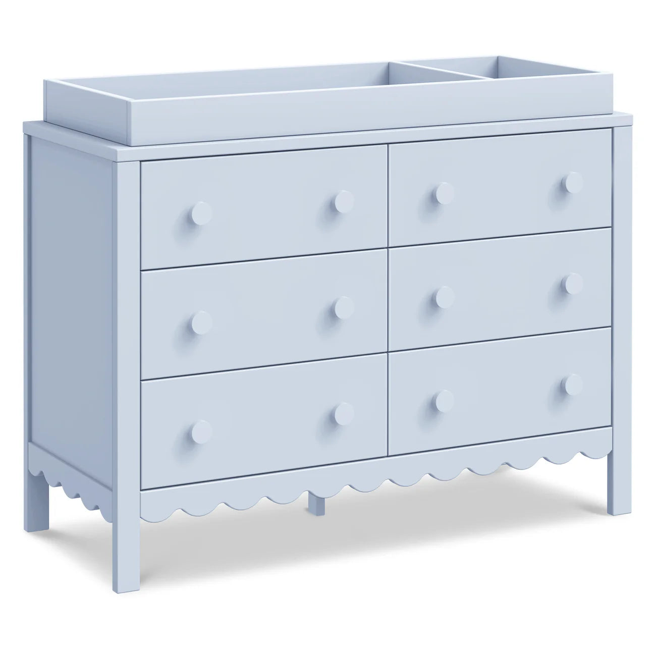 Sammy Scallop 6-Drawer Dresser Exclusive - Powder Blue Peek A Boo Store Sammy Scallop 6-Drawer Dresser Exclusive - Powder Blue Peek A Boo Store