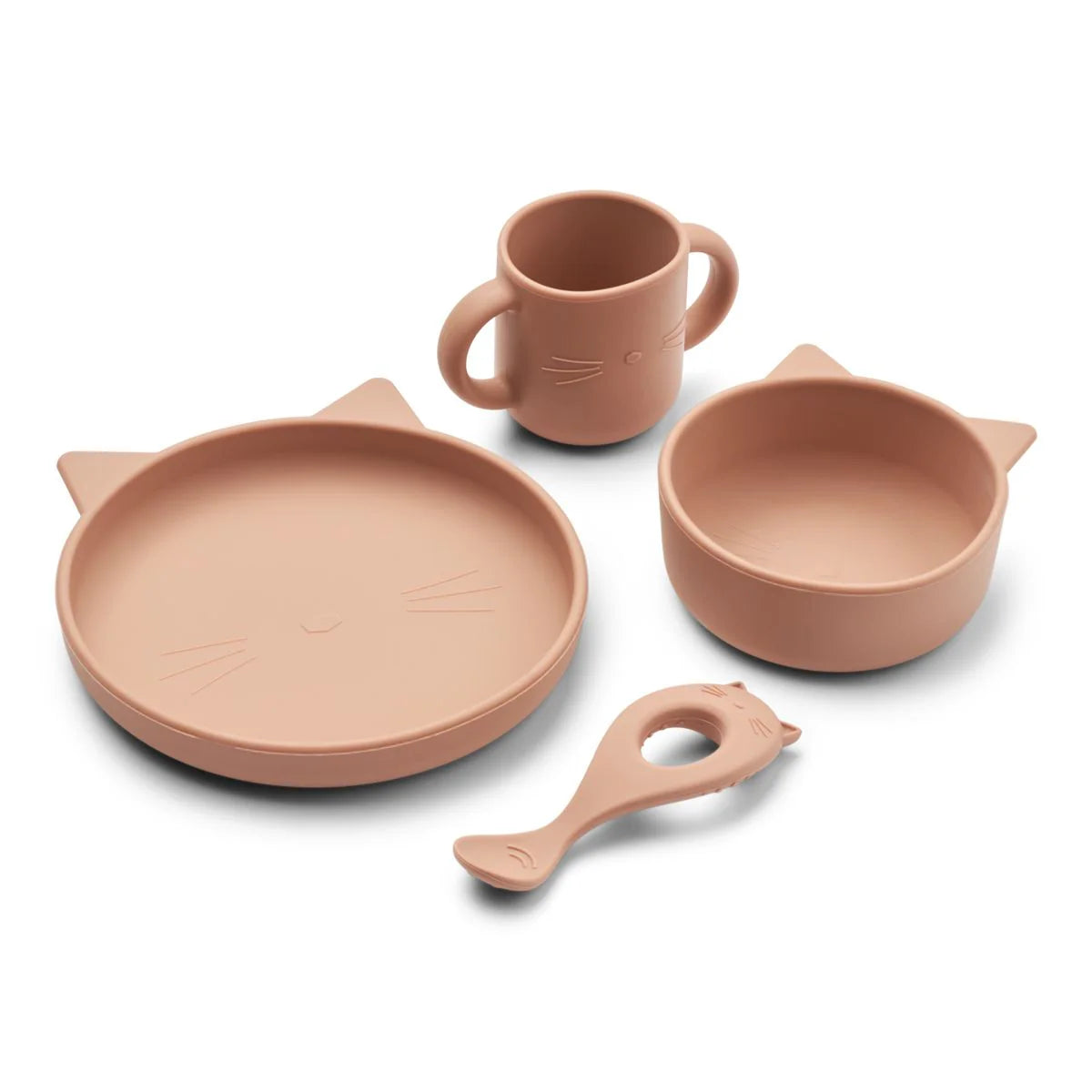 Vivi Silicone Tableware - Cat Dark Rose