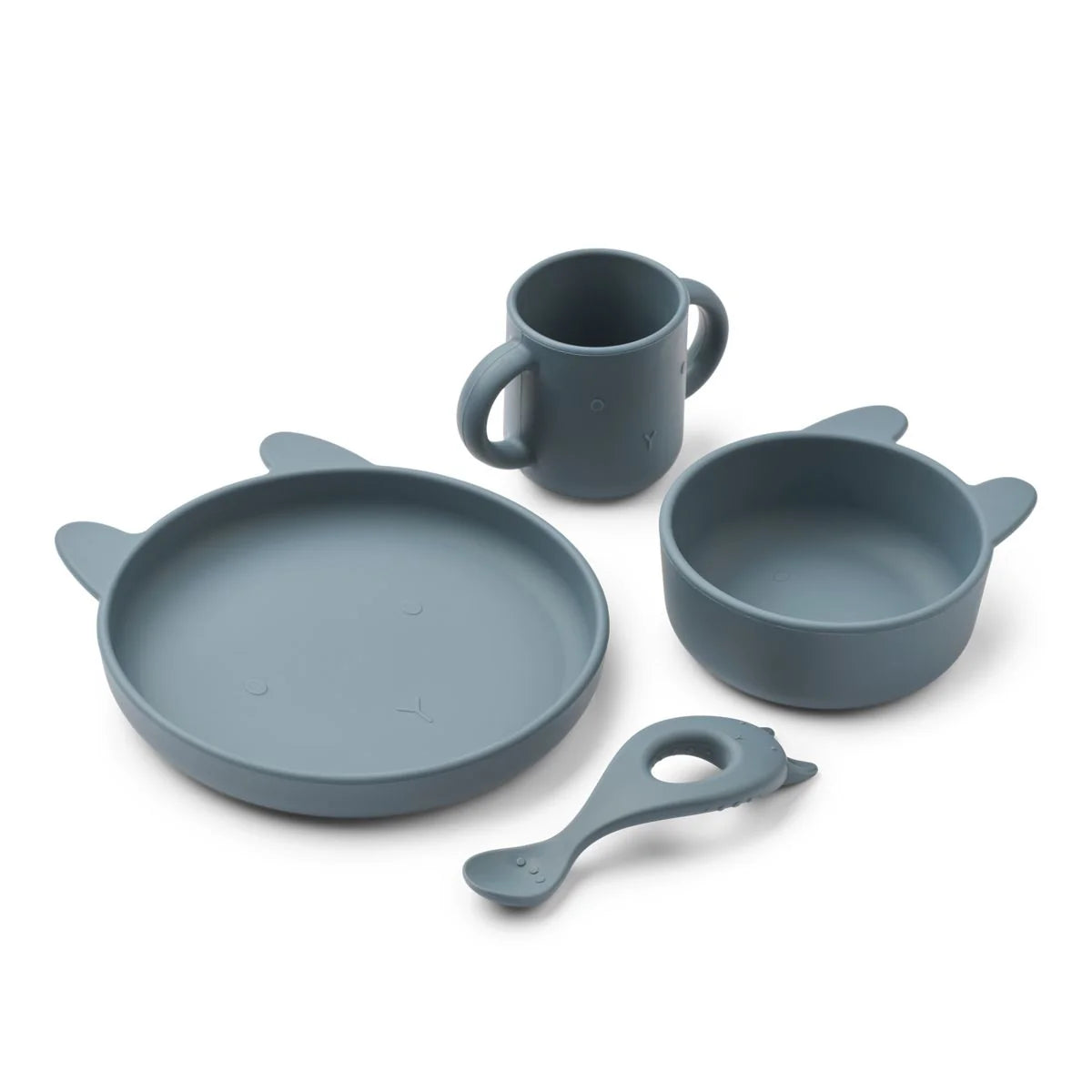 Vivi Silicone Tableware - Rabbit whale blue