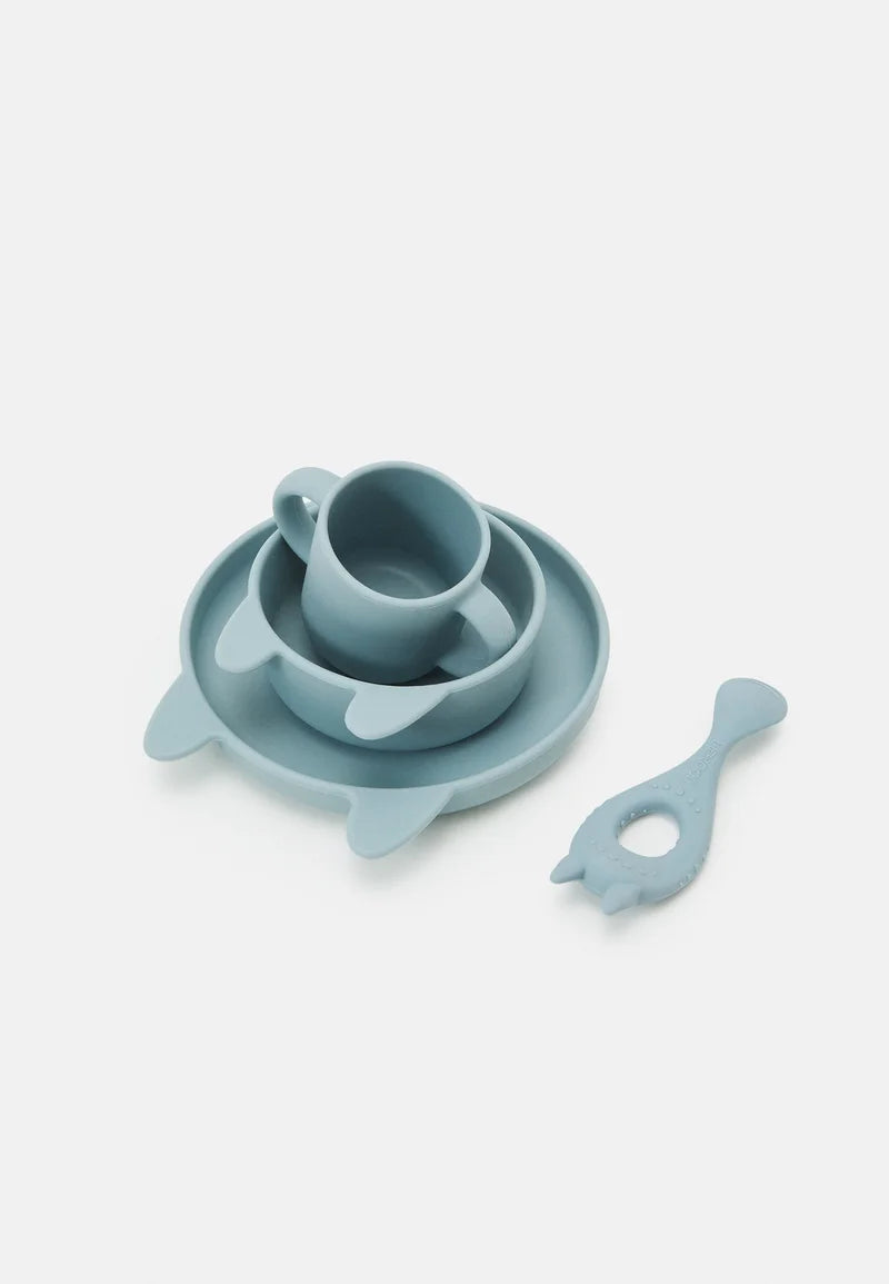 Vivi Silicone Tableware - Rabbit whale blue