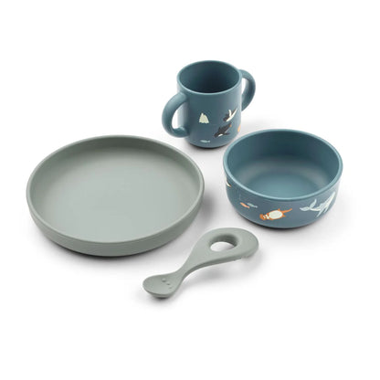 Vivi Silicone Tableware Set - Arctic Sea