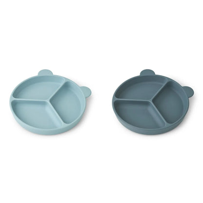 Stacy Divider Suction Plate 2pck - Sea Blue