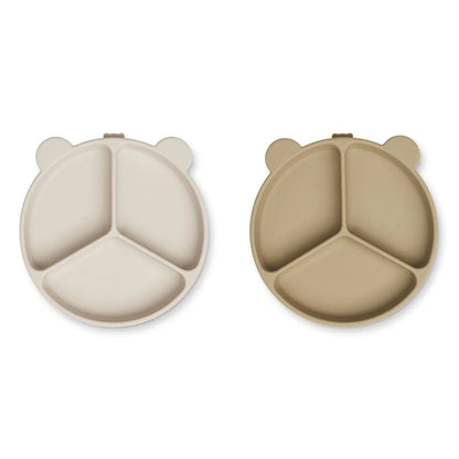 Stacy Divider Suction Plate 2pck - Sandy Oat