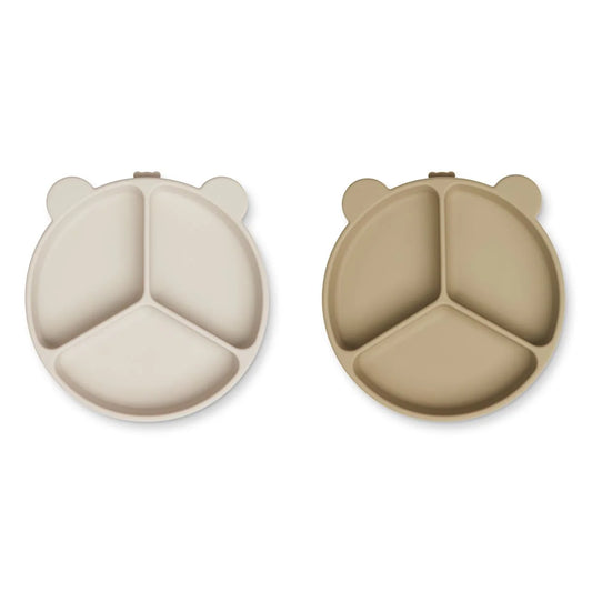 Stacy Divider Suction Plate 2pck - Sandy Oat