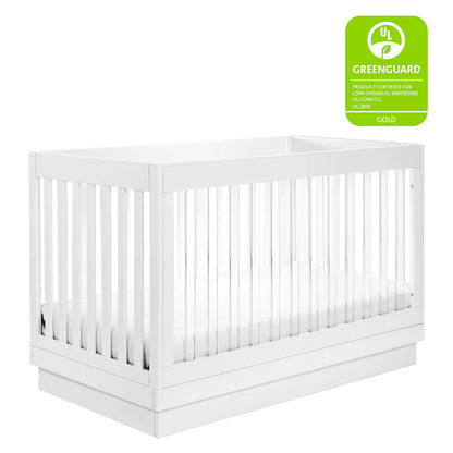 Pre-Order Harlow Acrylic 3-in-1 Convertible Crib with Toddler Bed Conversion Kit - White