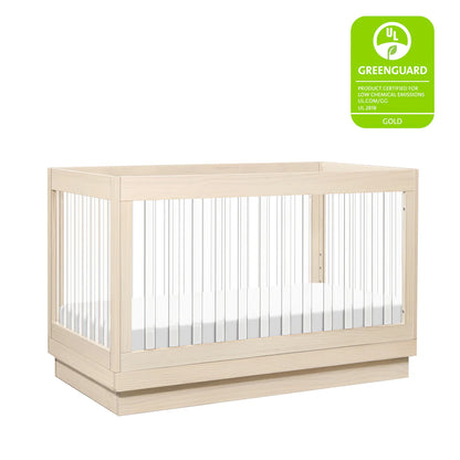 Pre-Order  Harlow Acrylic 3-in-1 Convertible Crib with Toddler Bed Conversion Kit - Washed Natural