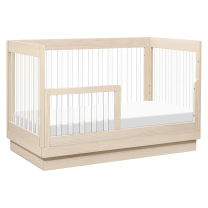 Pre-Order  Harlow Acrylic 3-in-1 Convertible Crib with Toddler Bed Conversion Kit - Washed Natural