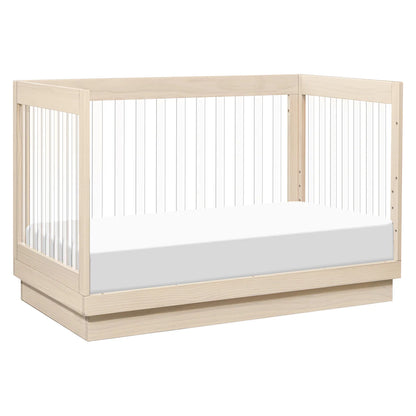 Pre-Order  Harlow Acrylic 3-in-1 Convertible Crib with Toddler Bed Conversion Kit - Washed Natural