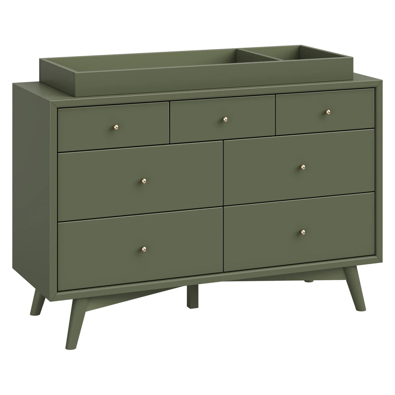 Pre-Order Palma 7-Drawer Assembled Double Dresser - Olive