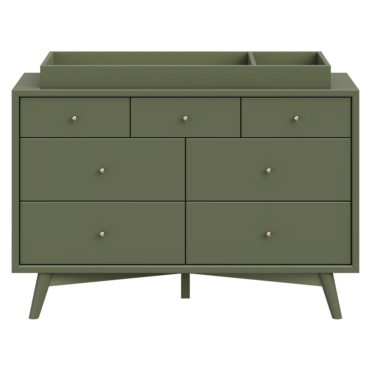 Pre-Order Palma 7-Drawer Assembled Double Dresser - Olive