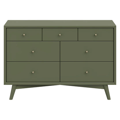 Pre-Order Palma 7-Drawer Assembled Double Dresser - Olive