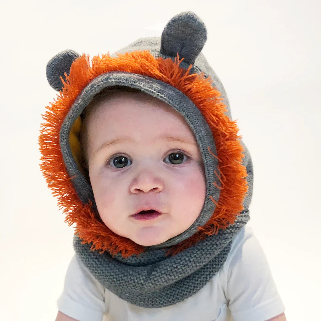 Baby/Toddler Knit Balaclava Hat - Leo the Lion (6-12m)