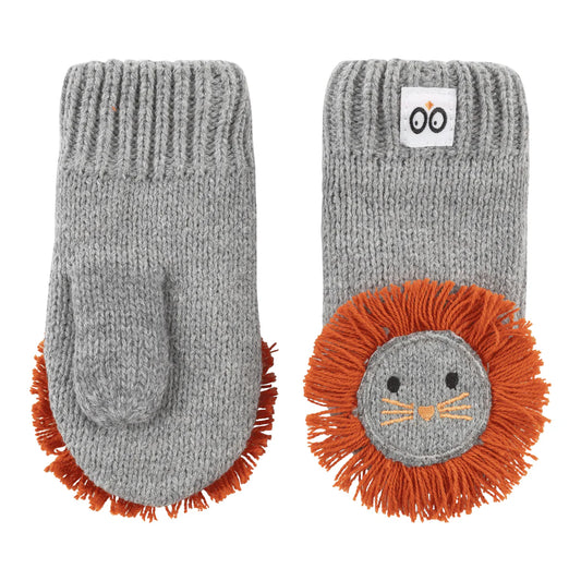 Baby/Toddler Knit Mittens - Leo the Lion (6-12Months)