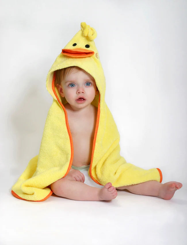 Baby Plush Terry Hooded Bath Towel - Puddles the Duck