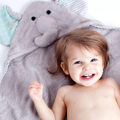 Baby Plush Terry Hooded Bath Towel - Elle the Elephant