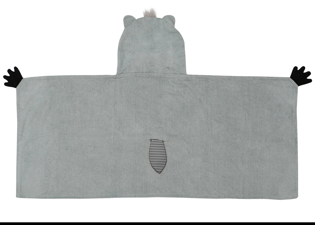 Kids Plush Terry Hooded Bath Towel - Rocco the Raccoon