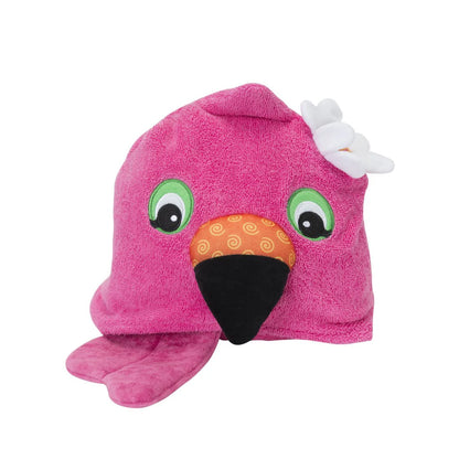 Kids Plush Terry Hooded Bath Towel - Franny the Flamingo