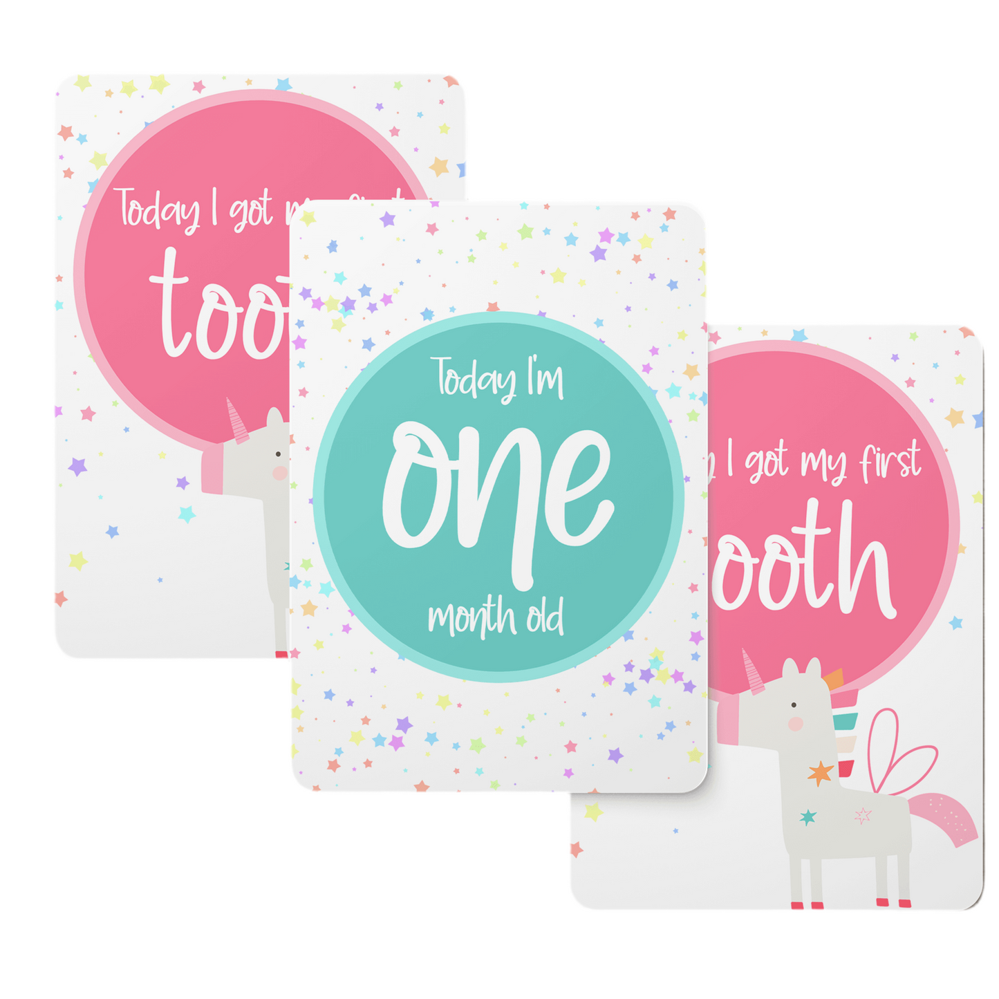 Fairies and Unicorns Baby Milestone Cards - Set of 25