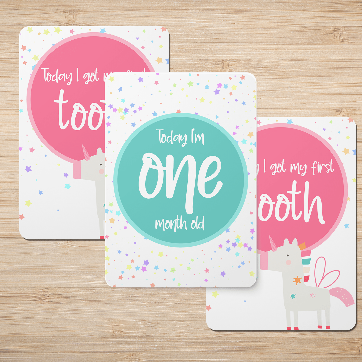 Fairies and Unicorns Baby Milestone Cards - Set of 25